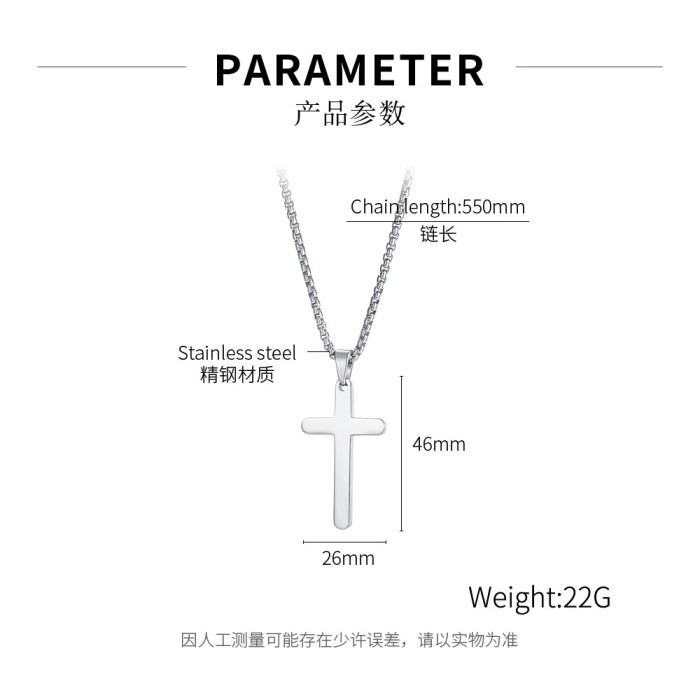 Wholesale Ornament Cross Pendant New Titanium Steel Necklace Dropshipping Jewelry Gift
