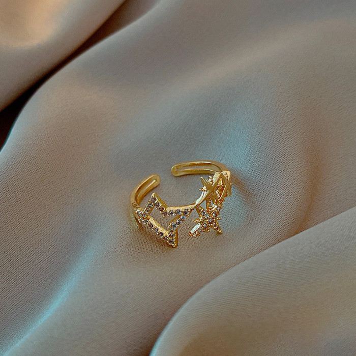 Wholesale Zircon XINGX Rings Female Women Girl Adjust Open Ring Jewelry Gift