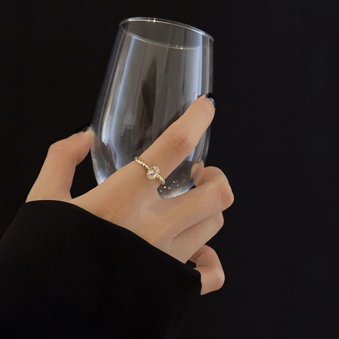Wholesale Zircon Ring Female Women Girl Adjust Open Ring Fashion Ring Jewelry Gift
