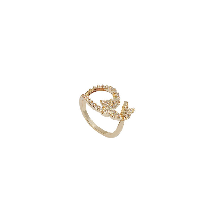 Wholesale Adjust Open Butterfly Ring Female Women Girl Index Finger Ring Ornament Jewelry Gift