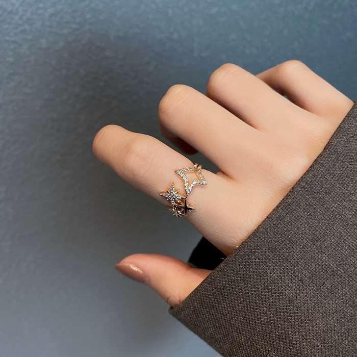Wholesale Zircon XINGX Rings Female Women Girl Adjust Open Ring Jewelry Gift