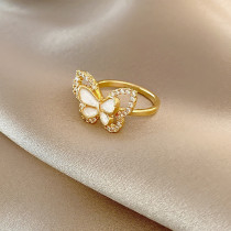 Wholesale Zircon Butterfly Ring Female Women Girl Index Finger Ring Fritillary Ring Jewelry Gift