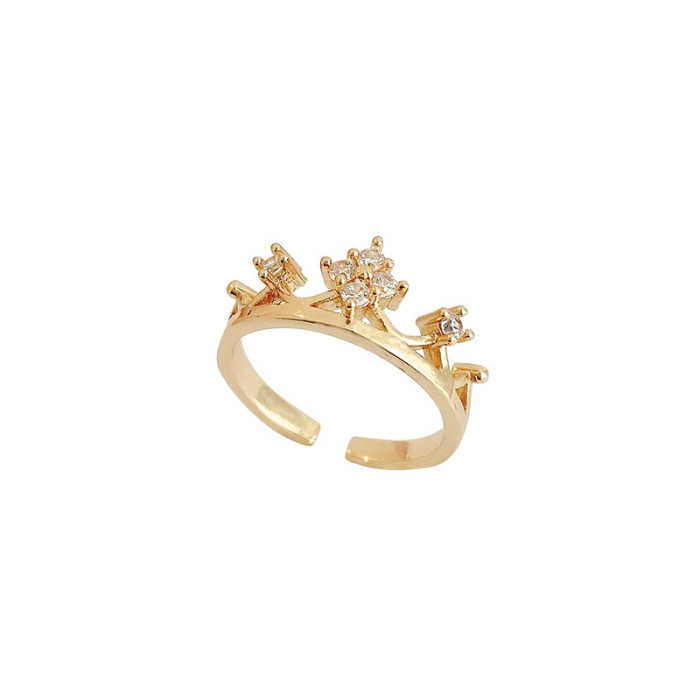 Wholesale Crown Adjust Open Ring Female Women Girl Index Finger Ring Little Finger Ring Jewelry Gift