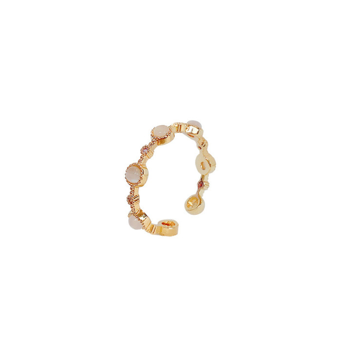 Wholesale Pearl round Ring Female Women Girl Stylish Adjust Opening Ring Jewelry Gift