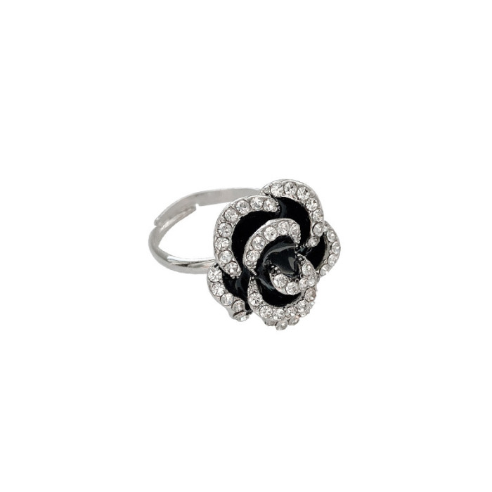 Fashion Camellia Index Finger Ring Female Open Adjust Ended Ring