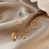 Four-Piece Set Set Rings Fashionable Index Finger Ring Simple Bracelet Ring
