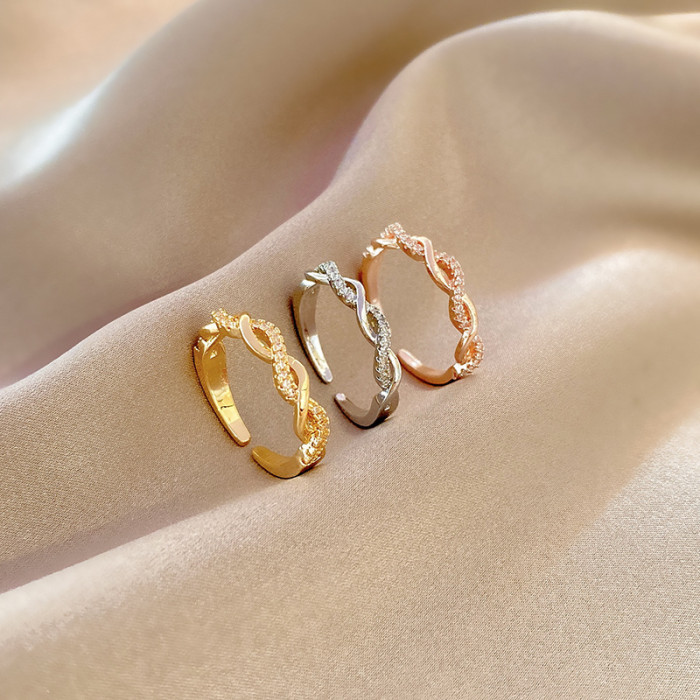 Woven Twisted Open Adjusting Ring Women's New Open Adjusting Knuckle Index Finger Ring