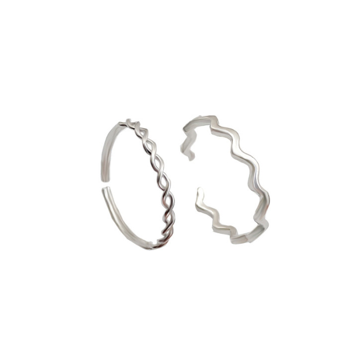 Open Adjust Ring Wave Twist Ring Index Finger Ring Wholesale