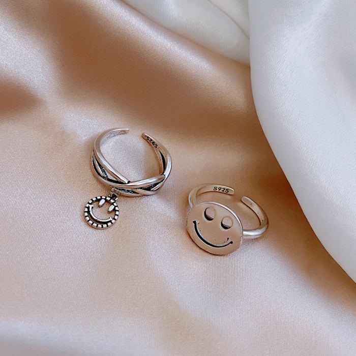 Smiling Face Open Adjusting Adjustable Ring Female Fashionable Index Finger Ring Little Finger Ring