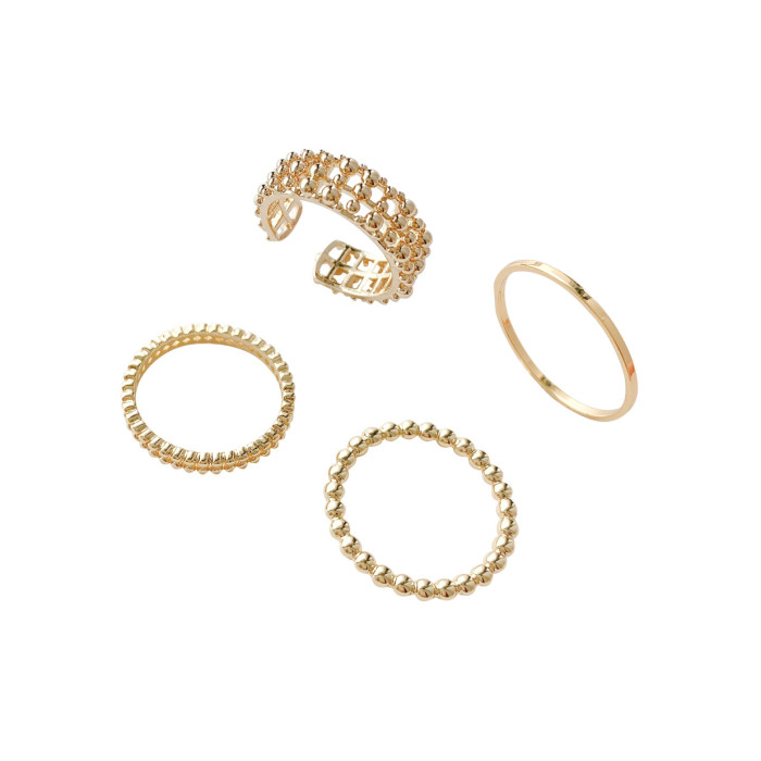 Four-Piece Ring Female Index Finger Open Adjust Ring Simple Bracelet Ring