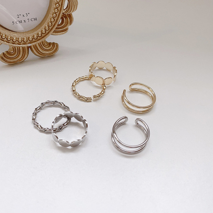 Three-Piece Set Simple Bracelet Open Adjust Ring Female Fashion Accessories Forefinger Ring