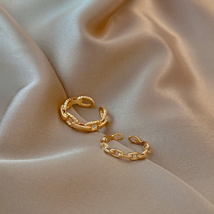 Real Gold Plating Open Adjust Ring Fashion Suit Ring