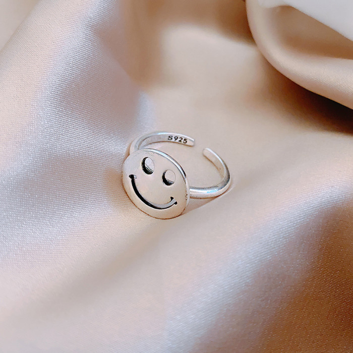 Smiling Face Open Adjusting Adjustable Ring Female Fashionable Index Finger Ring Little Finger Ring