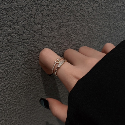 Ring Fashion Letter Ring Switchable Index Finger Ring