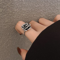 Fashion Camellia Index Finger Ring Female Open Adjust Ended Ring