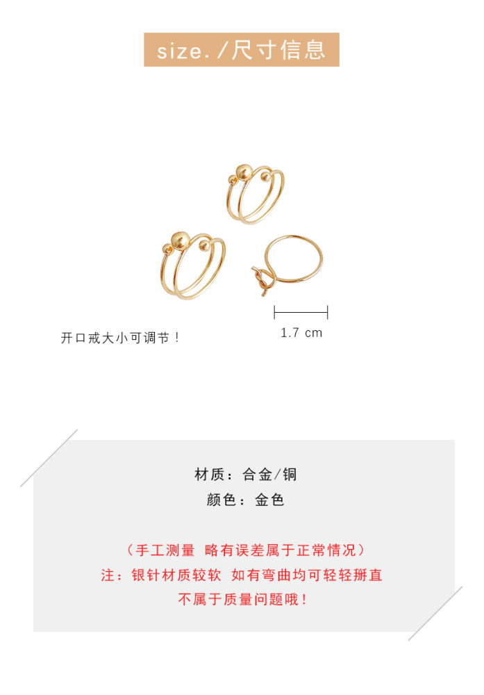 Three-Piece Suit Ring Female Stylish Index Finger Ring