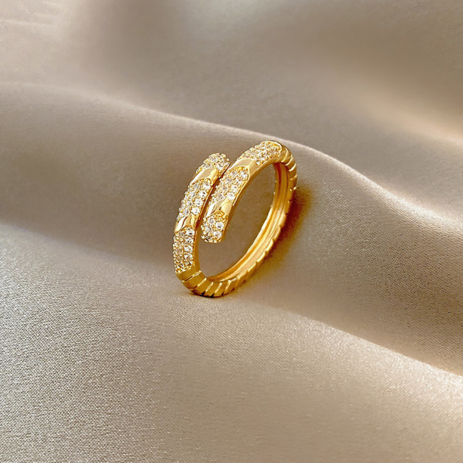 Open Adjust Index Finger Ring Fashion Golden Cudgel Ring Women