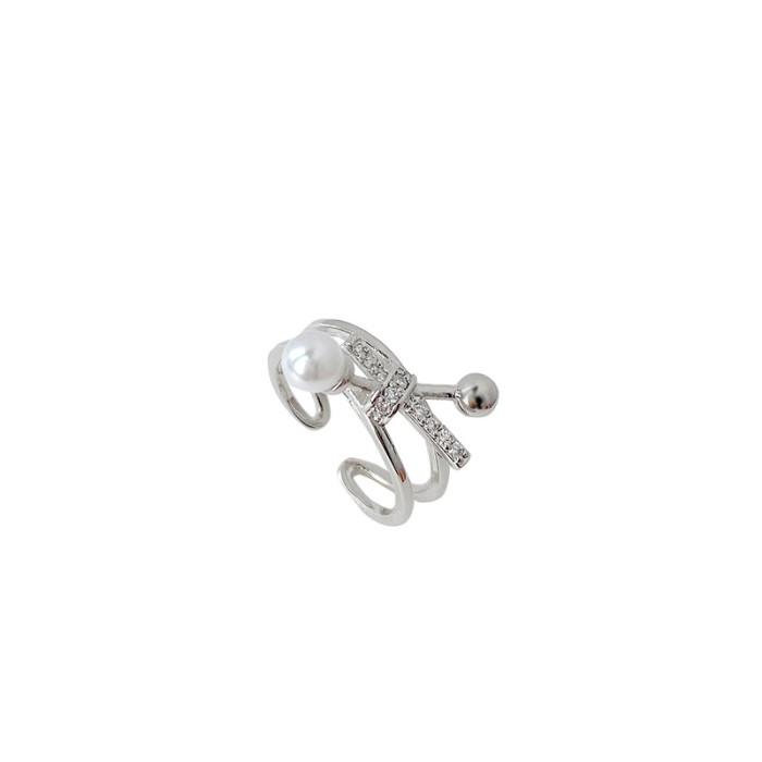 Wholesale Open Adjust Pearl Ring Cross Ring Bracelet Wholesale Jewelry Gift