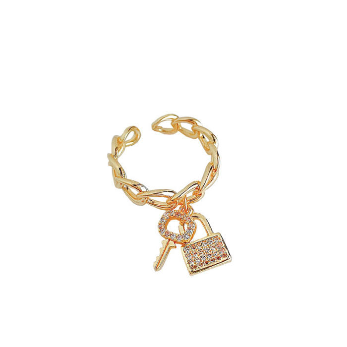 Wholesale Key Lock Ring Female Stylish Index Finger Ring Jewelry Gift