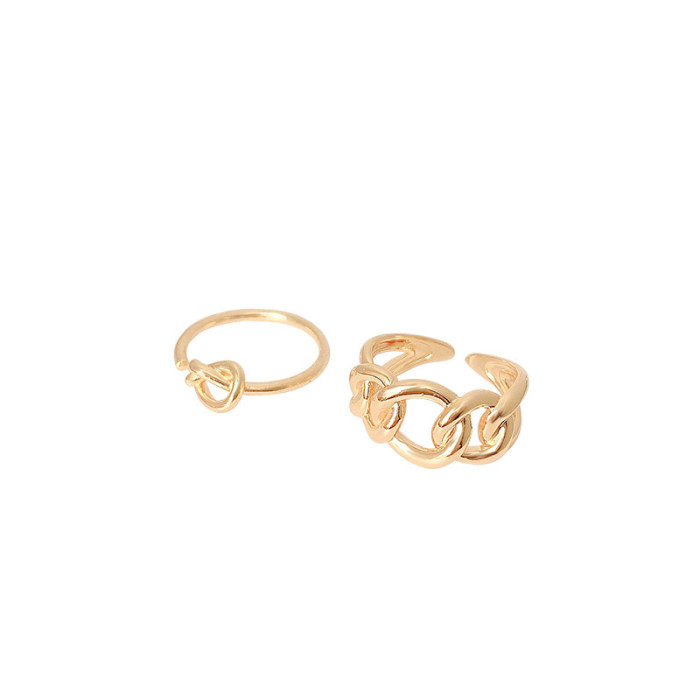 Wholesale Fashion Chain Ring Women 'S Two-Piece Set Ring Set Open Adjust Ring Jewelry Gift