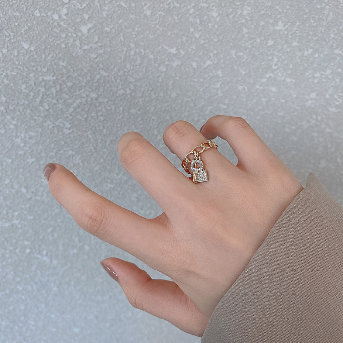 Wholesale Key Lock Ring Female Stylish Index Finger Ring Jewelry Gift