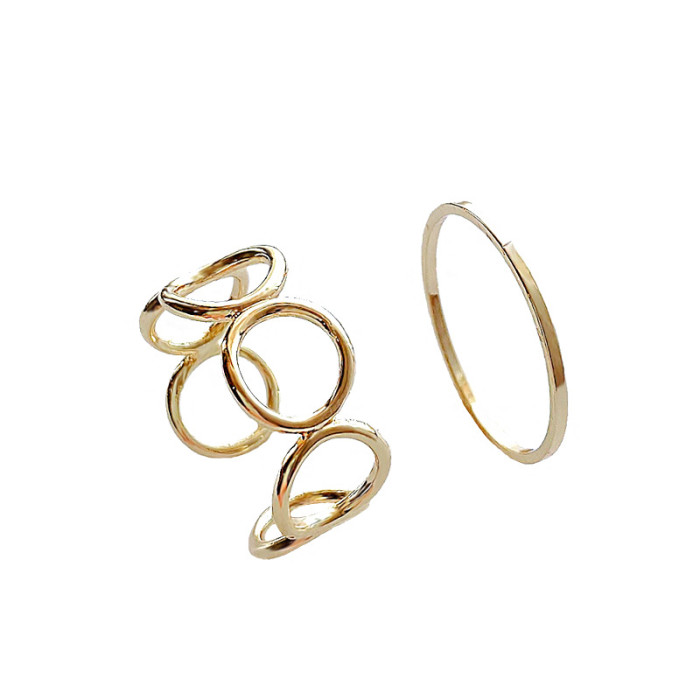 Wholesale Fashion Ring Two-Piece Set Simple Bracelet Index Finger Ring Jewelry Gift