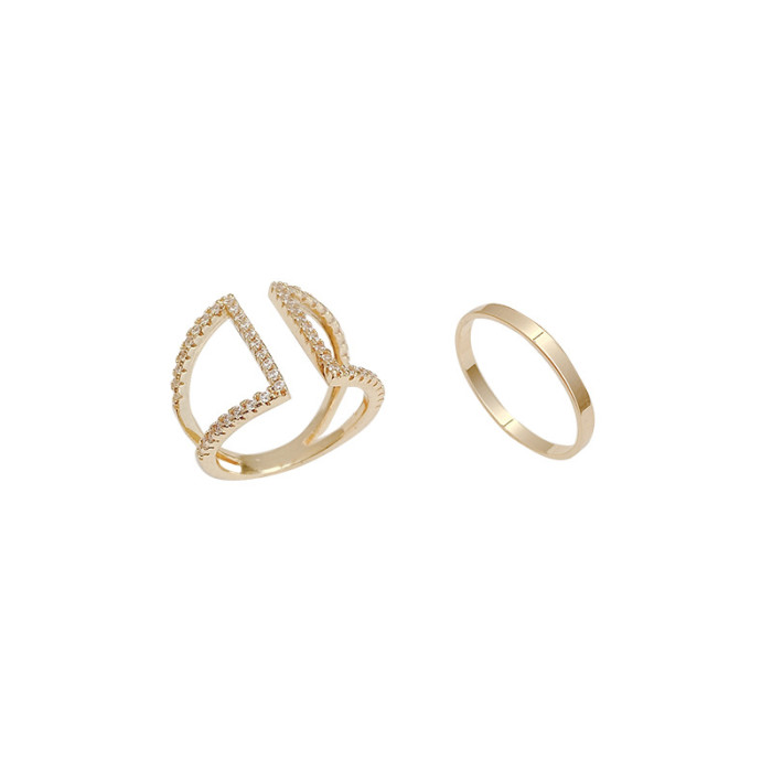 Wholesale Two-Piece Ring Female Simple Bracelet Ring Hand Jewelry Wholesale Jewelry Gift