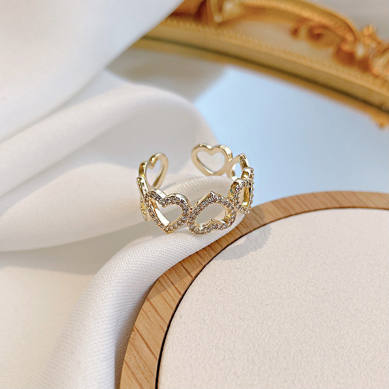 Wholesale Bracelet Heart-Shaped Adjustable Ring Female Heart-Shaped Ring Jewelry Gift