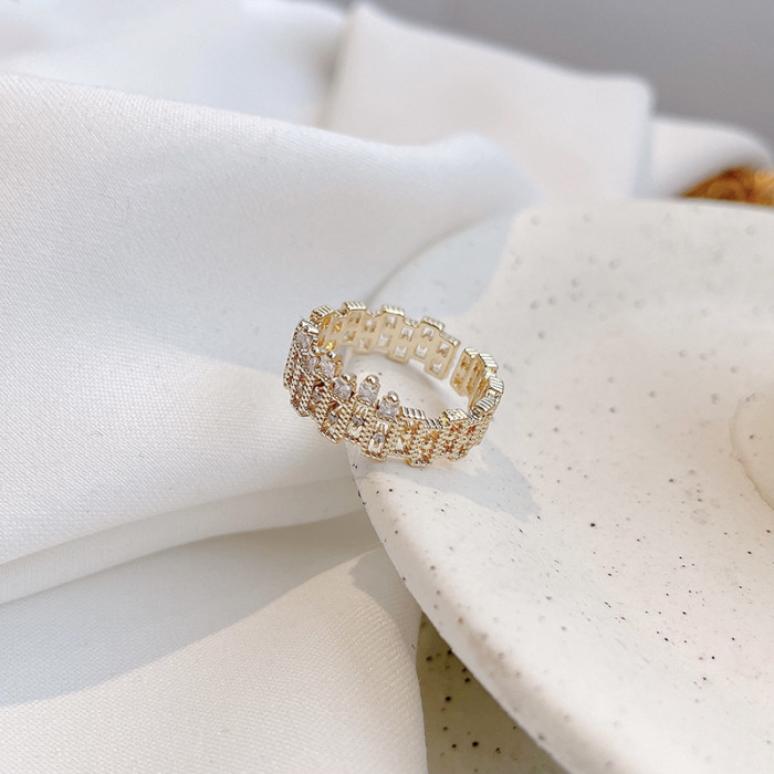 Wholesale Open-End Zircon Ring Women's Forefinger Ring Fashion Simple Bracelet Accessories Jewelry Women Gift