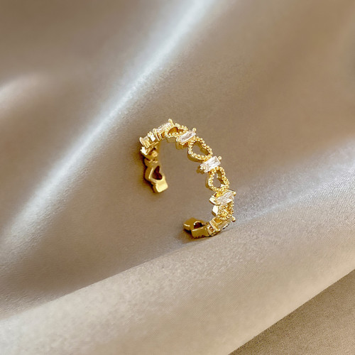 Wholesale Open Loving Heart Zircon Ring Women's Crown Index Finger Ring Jewelry Women Gift