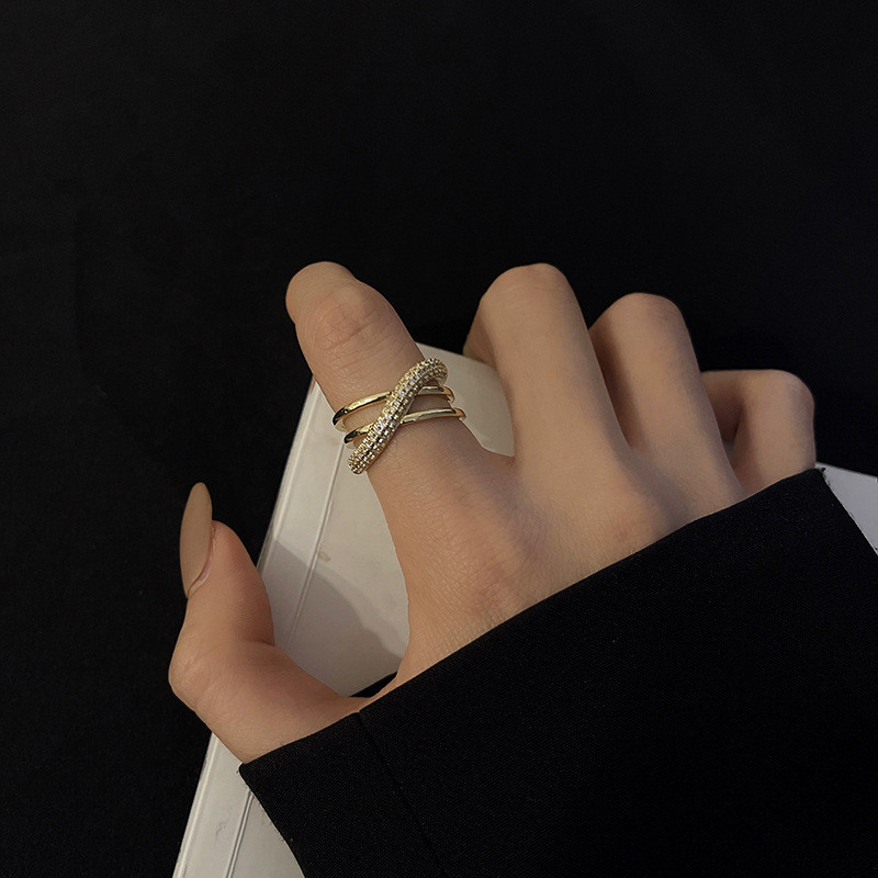 Wholesale Cross Ring Zirconium Diamond Index Finger Ring Women Jewelry Women Gift