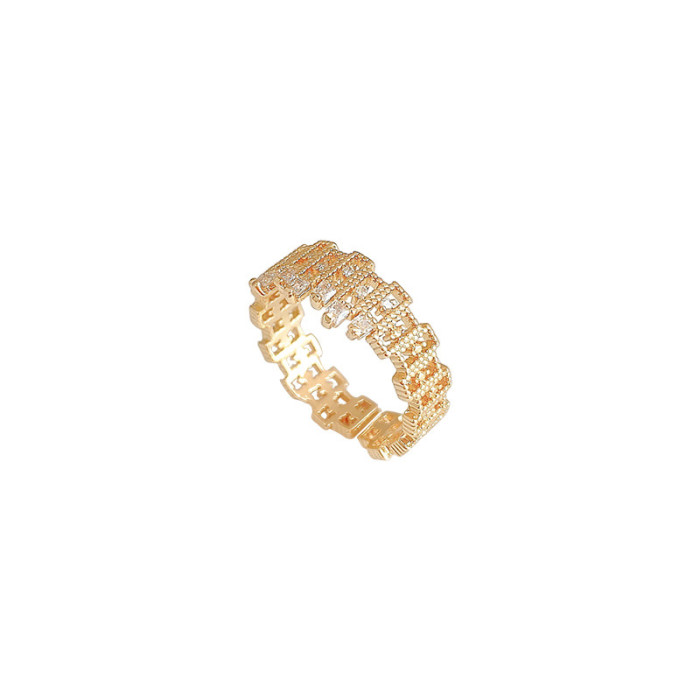 Wholesale Open-End Zircon Ring Women's Forefinger Ring Fashion Simple Bracelet Accessories Jewelry Women Gift