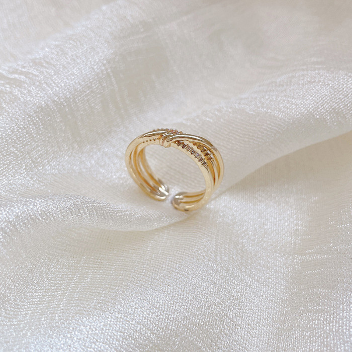 Wholesale Index Finger Ring Adjust Opening Zircon Ring Jewelry Women Gift