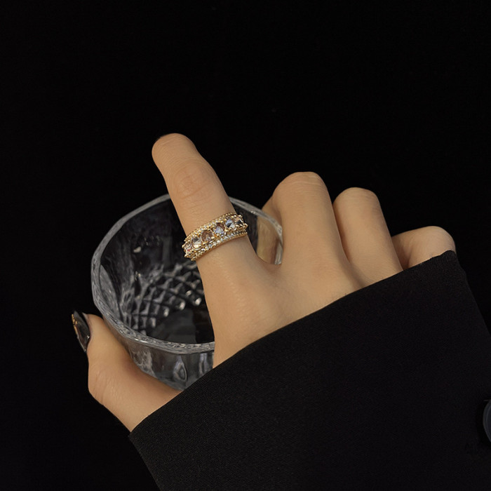 Wholesale Zircon Ring Adjust Forefinger Ring Hand Jewelry Jewelry Women Gift