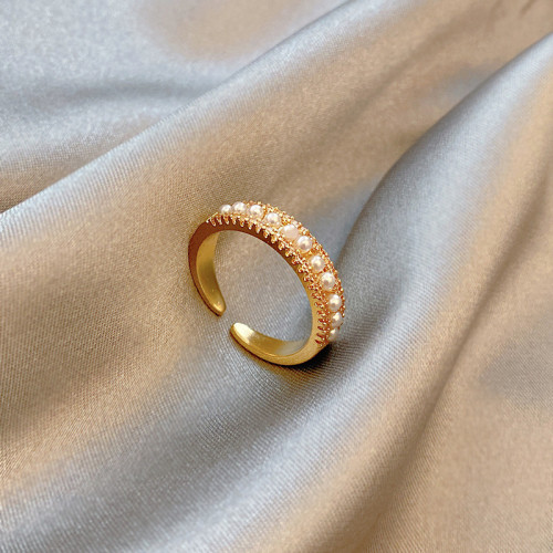 Wholesale Pearl Ring Stylish Opening Ring Hand Jewelry Jewelry Women Gift