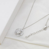 Wholesale Fashion Inlaid Zircon Clavicle Chain Women's  Flower Pendant Necklace Jewelry