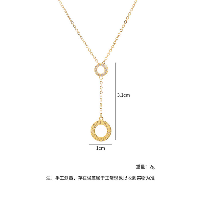 Wish Amazon Hot Sale Roman Digital Necklace Female Simple Personalized Clavicle Chain Fashion Women