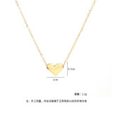 Wish Amazon Hot Sale Metallic Heart Clavicle Chain Love Necklace Jewelry Women