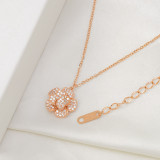 Wholesale Fashion Inlaid Zircon Clavicle Chain Women's  Flower Pendant Necklace Jewelry