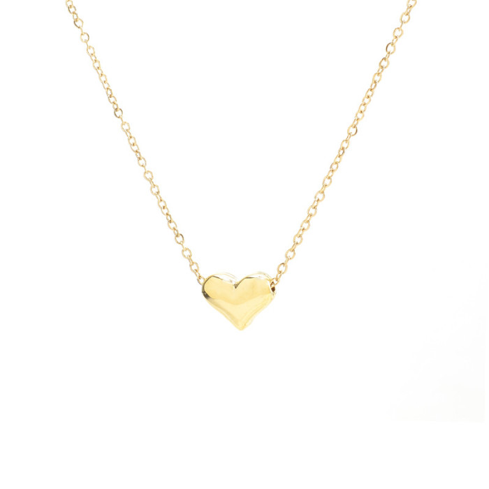 Wish Amazon Hot Sale Metallic Heart Clavicle Chain Love Necklace Jewelry Women