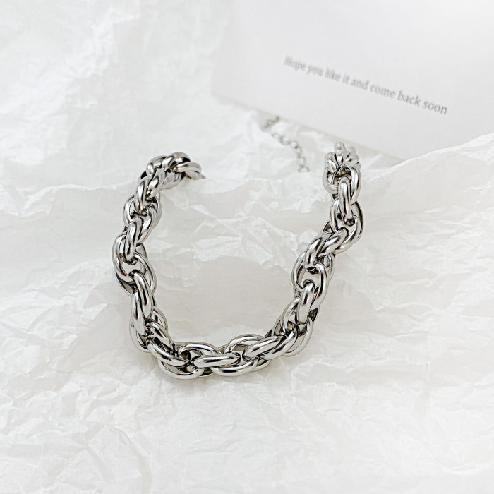 Stainless Steel  Beans Marina Link Chain Bracelet for Men Women Hip Pop Homme Jewelry Gifts Fashion Trendy 1189