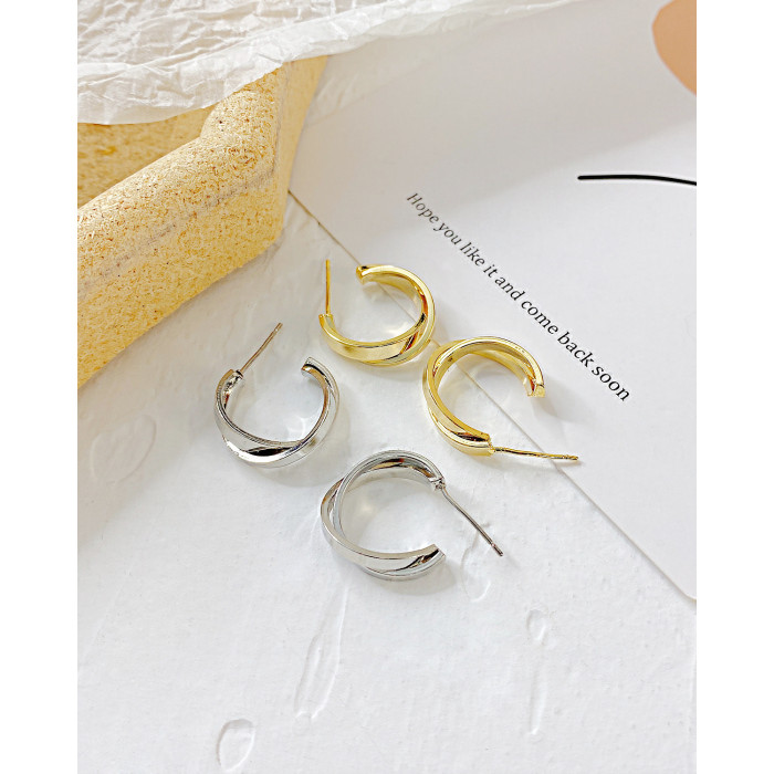Gold Color Circle Creole Earrings, Stainless Steel Big Round Wives Hoop Earrings Gifts for Women