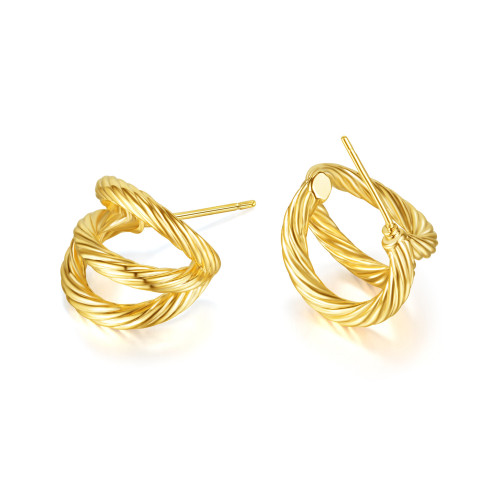 Fashion Distortion Interweave Twist Metal Circle Geometric Round Hoop Earrings for Women Accessories Retro Party Jewelry
