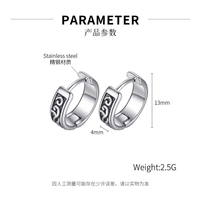 Stainless Steel Hoop Earrings For Women Circle Round Ring Earrings Smooth Fashion Jewelry Party Gift