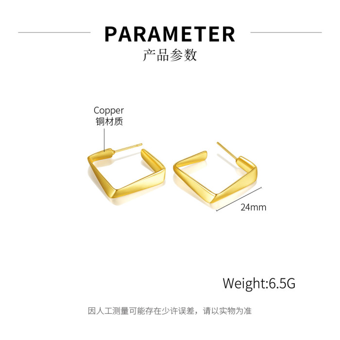 Brand Earrings for Women Fashion Jewelry Gift Wholesale Trendy 2 Colors Gold Color Stainless Steel Hoop Earrings