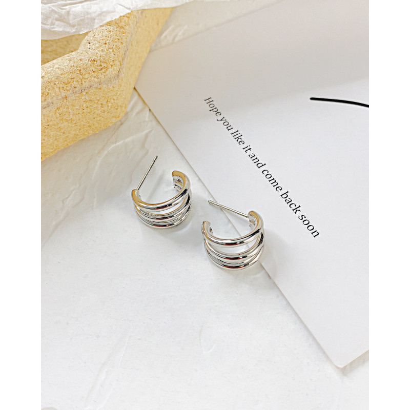 Gold and Silver Color Round Drop Earring for Women Alloy Trendy Three-layer Earrings Ear Accessories Hot 2020