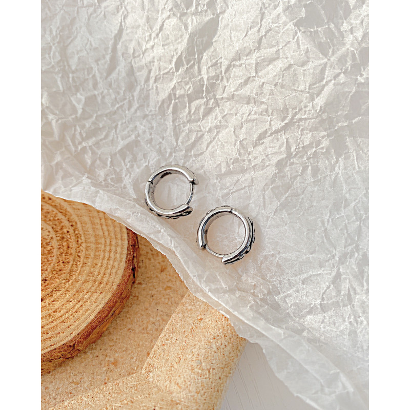 Small Round Earrings 316L Stainless Steel Earrings for Women Men Ear Clip Simple Circle Earrings Statement Jewelry