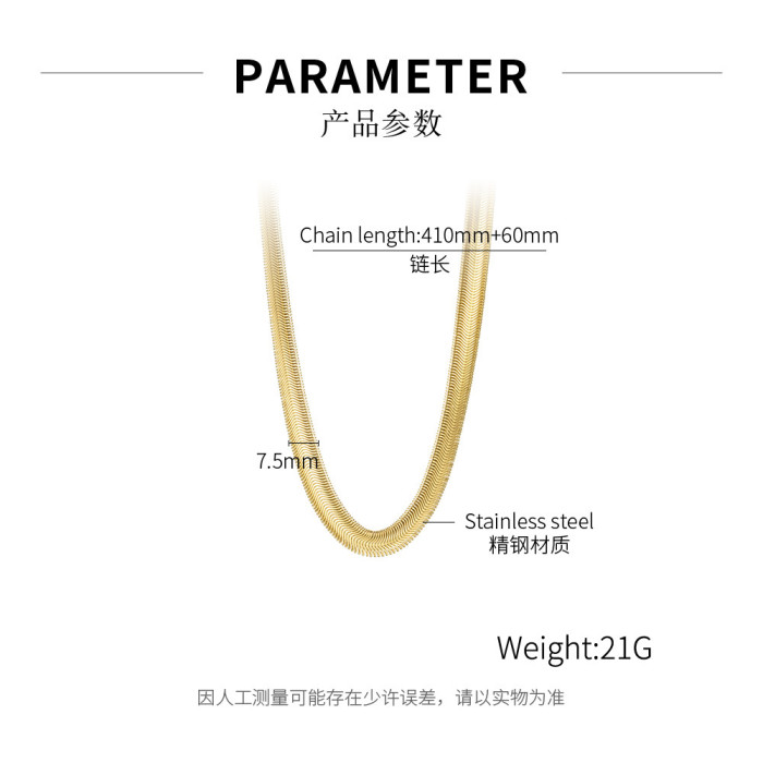 Fashion Gold Necklace Blade Necklace Snake Bone Chain Men's Women's Jewelry Gifts