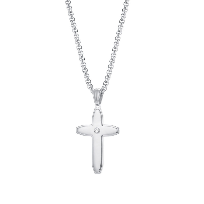 High Quality Zircon Cross Necklace For Women Hip Hop Jewelry Gold Stainless Steel Pendant Chain Fashion Jewelry Gift