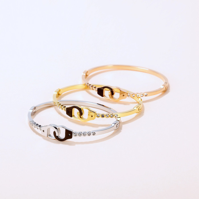 Dropshipping Adjustable Bracelet Women Handcuffs Stainless Steel Couple Bracelet Wrist Jewelry Gifts